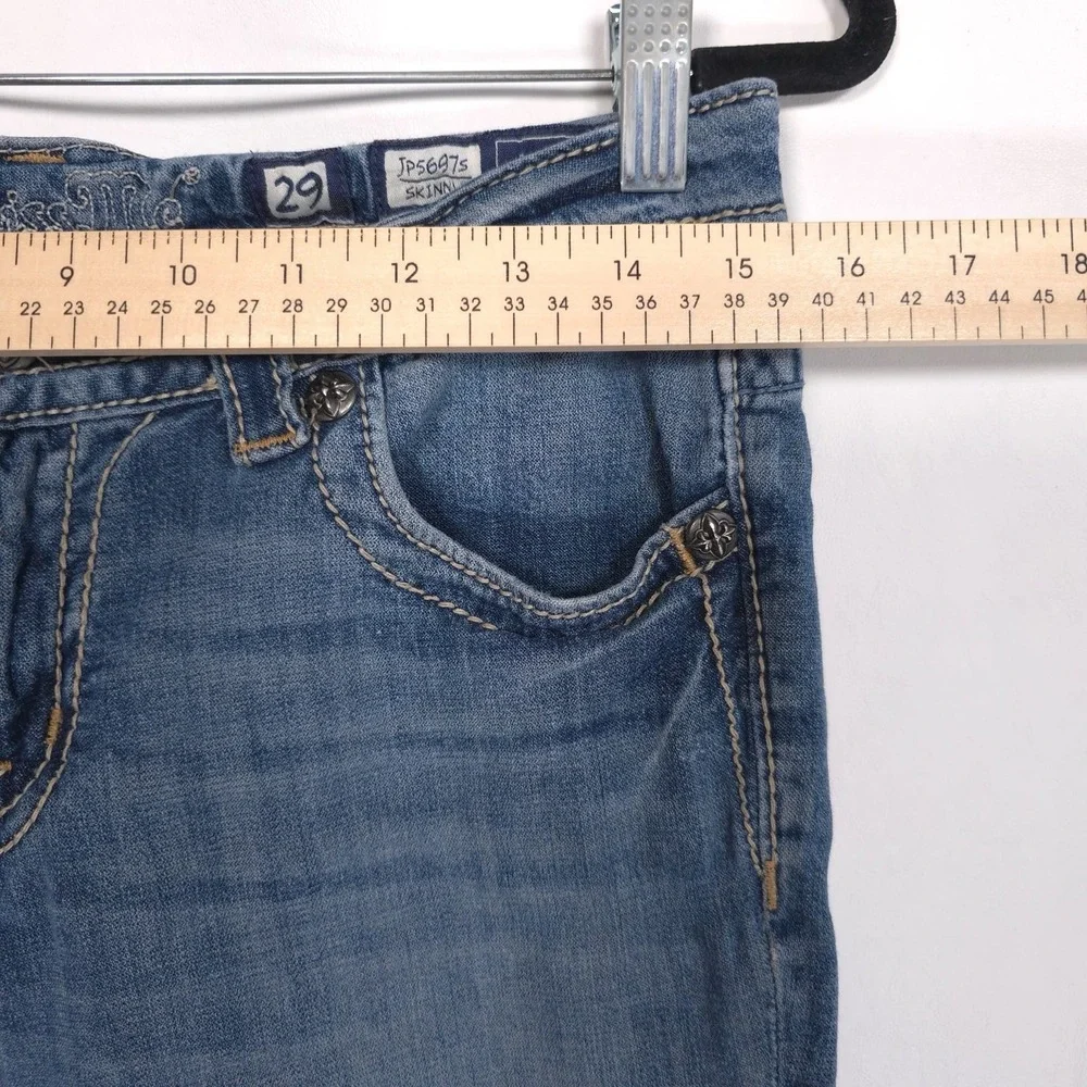 Miss Me Women's Jeans Size 29‎ Skinny Low Rise Embroidered JP5697S Med 103